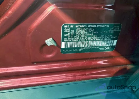 2019 Mitsubishi Outlander Es from USA, damaged, VIN JA4AD2A39KZ009494